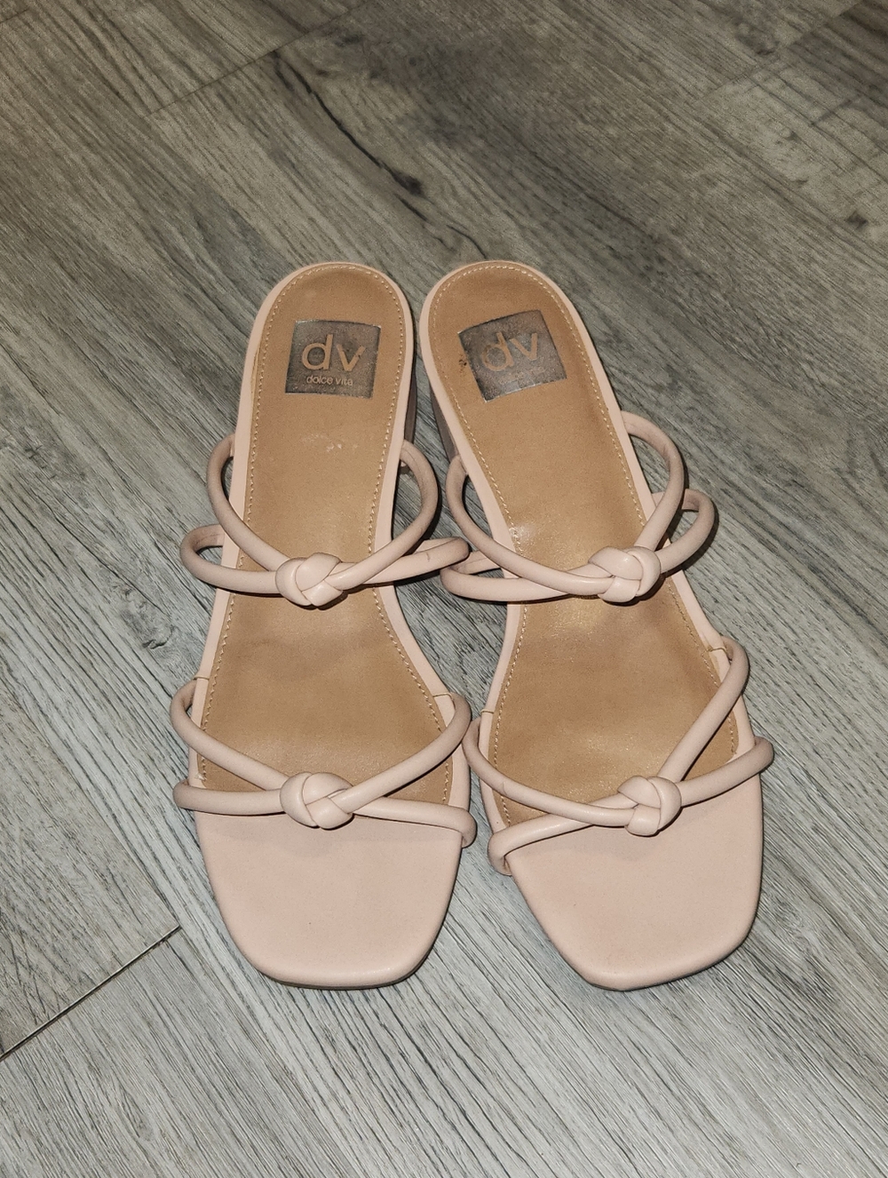 Dolce Vita Beige Strappy Sandals Heels | 1 Inch | W9